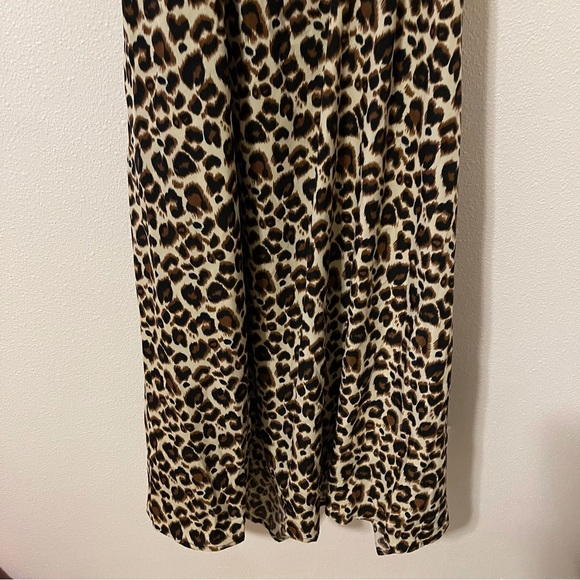 Fashion Nova Jungle Babe Leopard Print Halter Neck Midi Dress Brown NWT-M - Picture 6 of 10